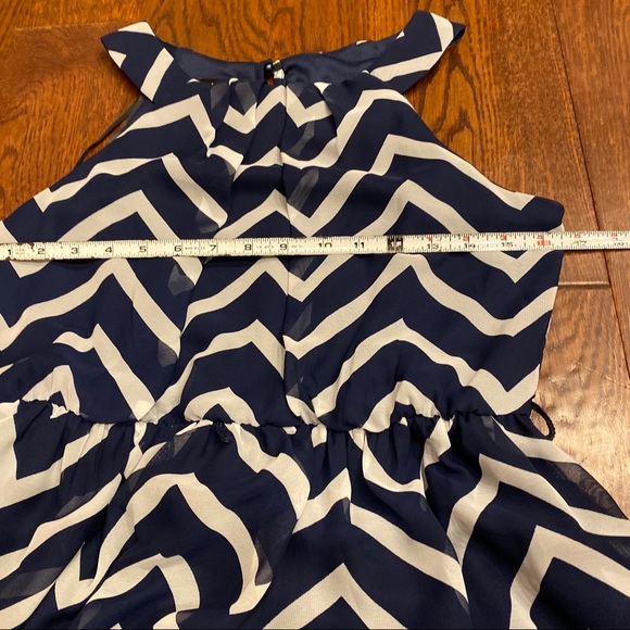 Blue and White Fit & Flare Dress (Junior's) - Picture 4 of 5